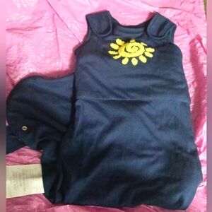Navy Blue Baby Sleeping Bag with Sun Design